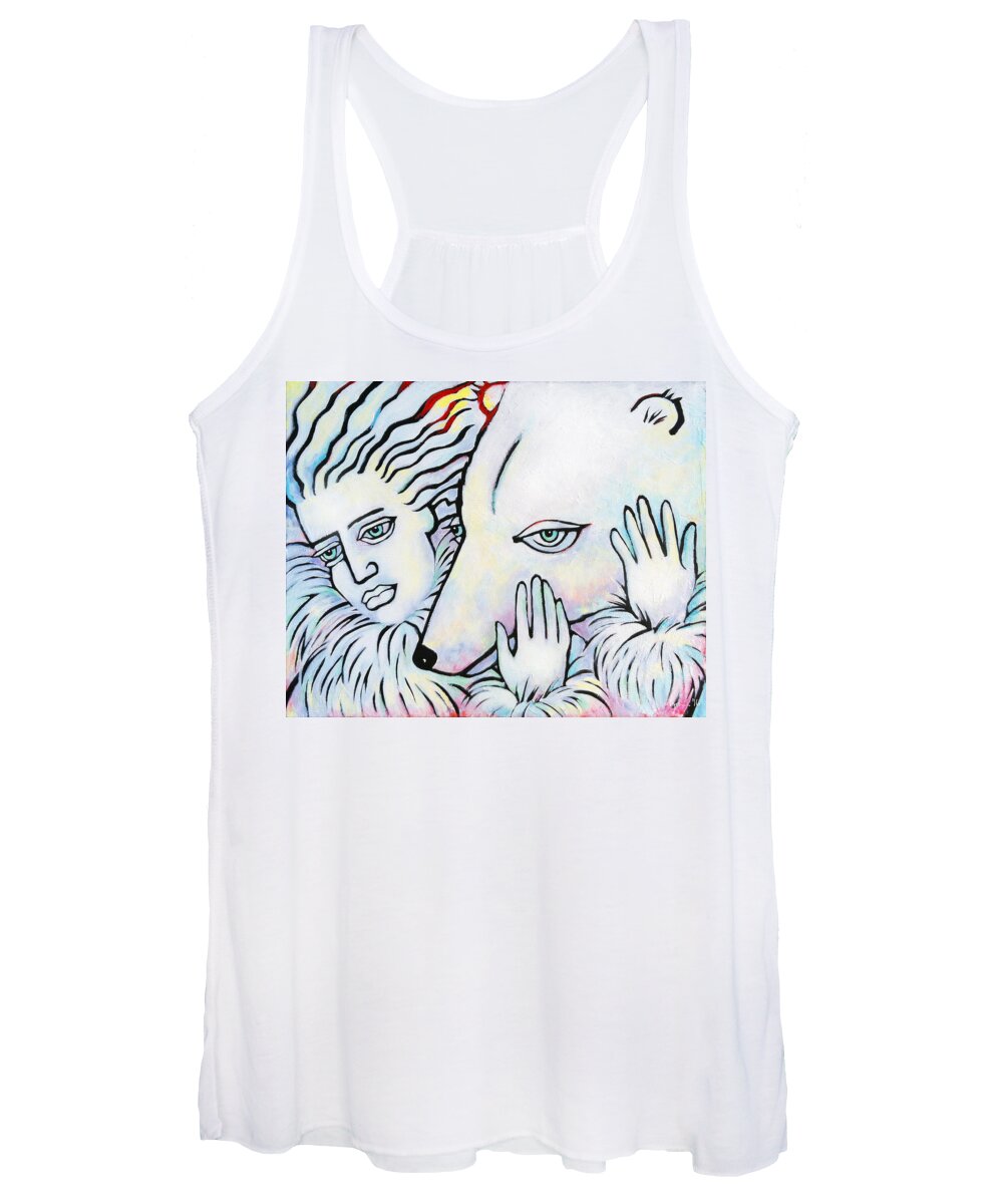 Polar Bear Women's Tank Top featuring the painting Pals by Angela Treat Lyon
