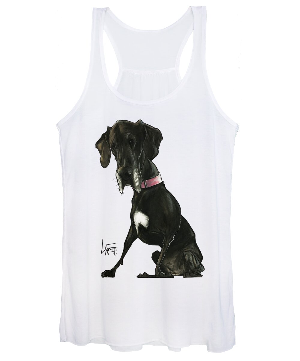 Dog Portrait Women's Tank Top featuring the drawing Parish 3549 ZIVA by Canine Caricatures By John LaFree