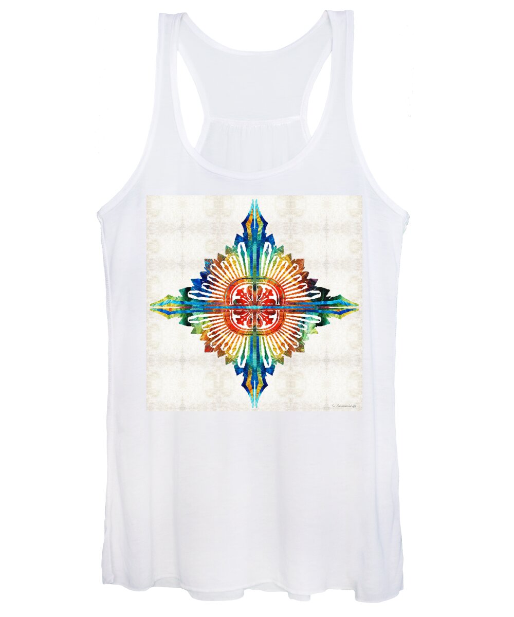 Mandala Women's Tank Top featuring the painting Pattern Art - Color Fusion Design 1 By Sharon Cummings by Sharon Cummings