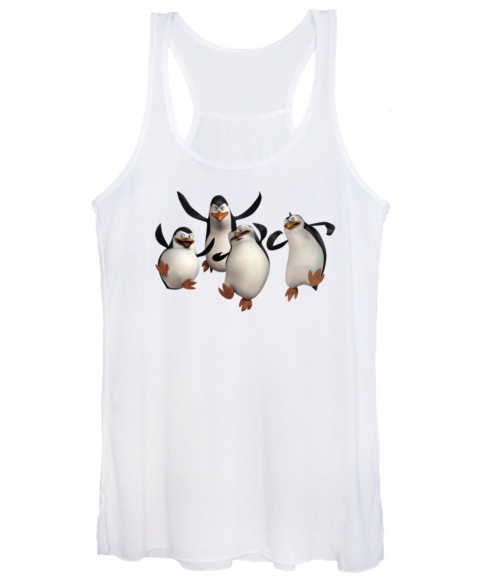Penguins Women's Tank Top featuring the drawing Penguins of Madagascar 2 by Movie Poster Prints