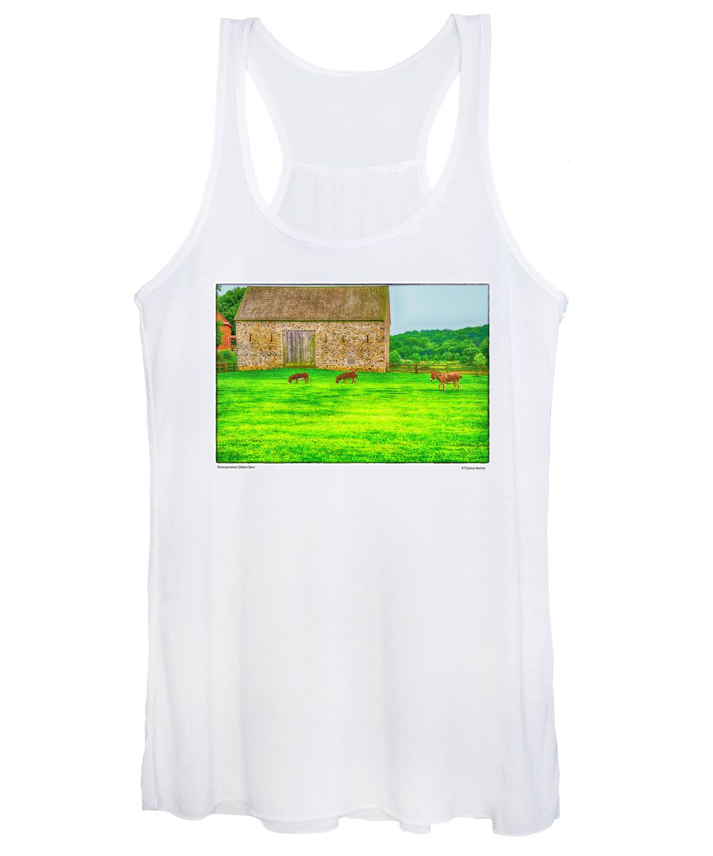 Barn Women's Tank Top featuring the photograph Pennsylvania's Oldest Barn by R Thomas Berner
