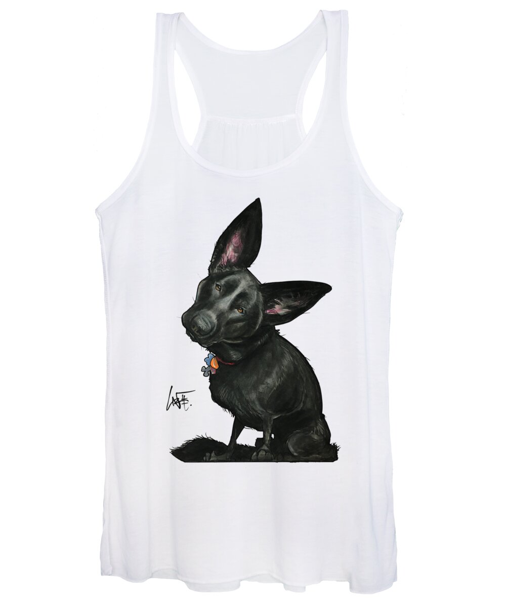 German Shepherd Women's Tank Top featuring the drawing Perella 3818 by Canine Caricatures By John LaFree