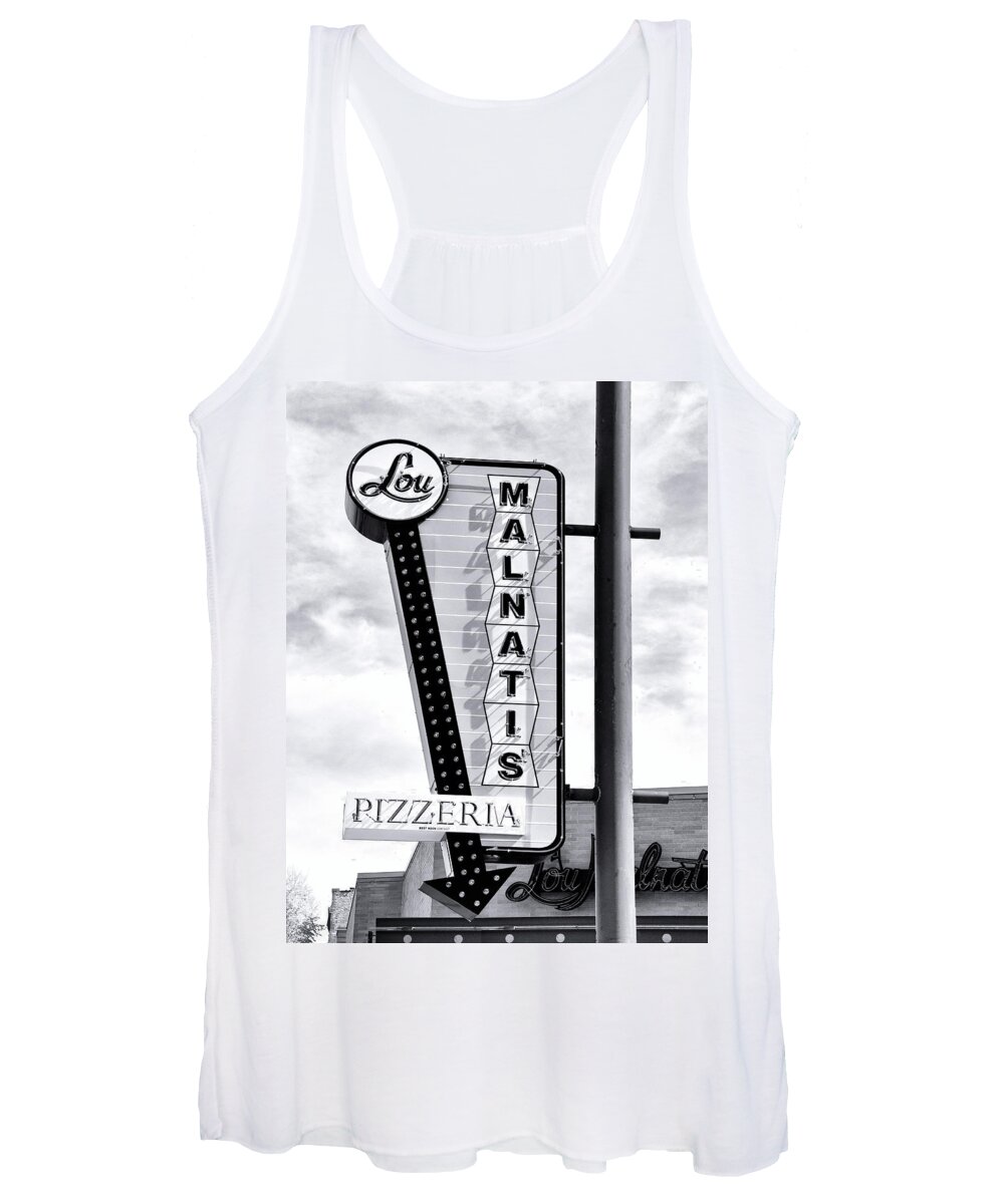 Lou Women's Tank Top featuring the photograph PIZZA TIME Chicago Pizza by William Dey