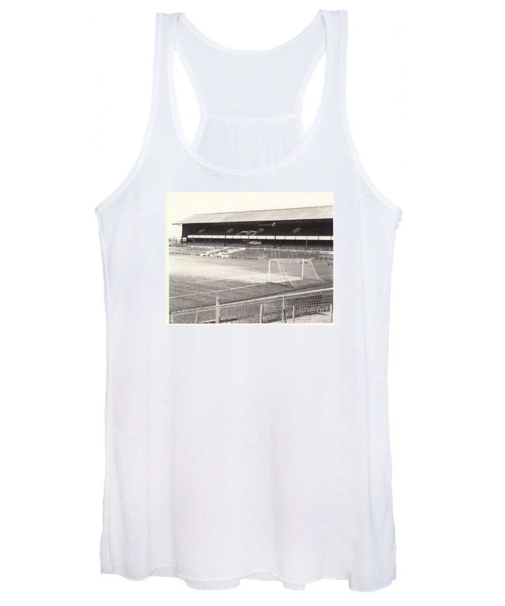  Women's Tank Top featuring the photograph Plymouth Argyle - Home Park - Mayflower Stand 2 - BW - 1960s by Legendary Football Grounds
