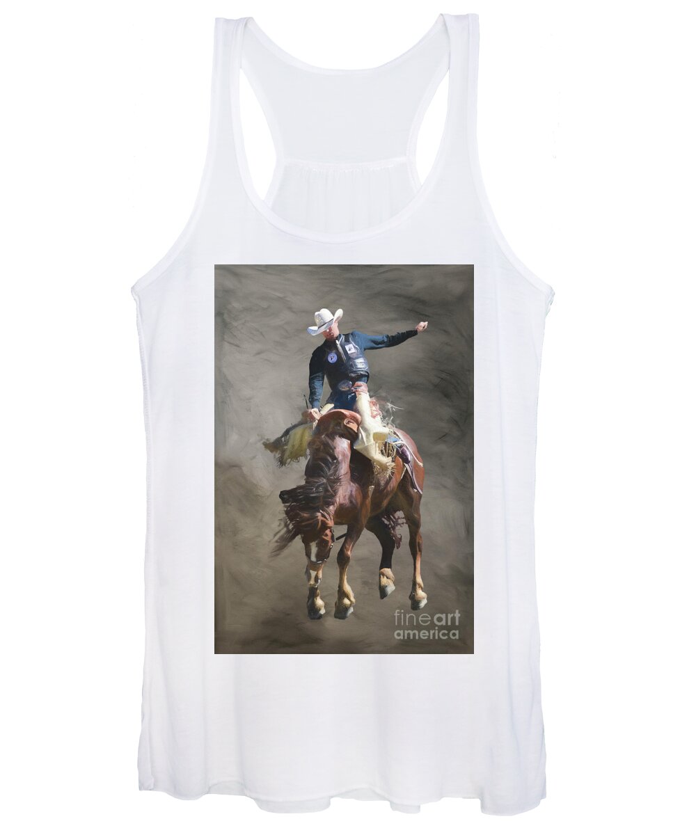 Cowboy Women's Tank Top featuring the digital art Poetry in Motion by Jim Hatch
