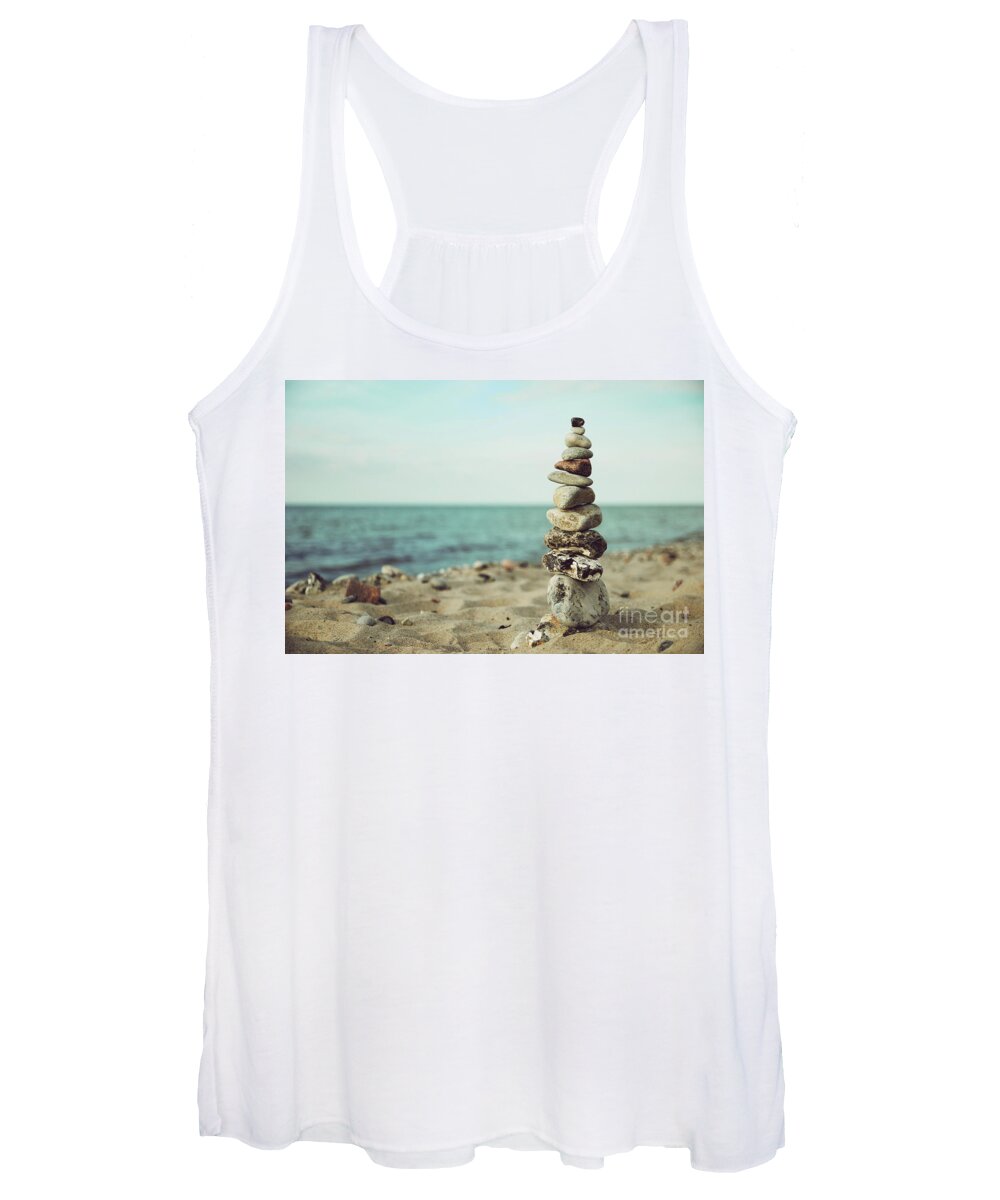 Stones Women's Tank Top featuring the photograph Poised by Hannes Cmarits