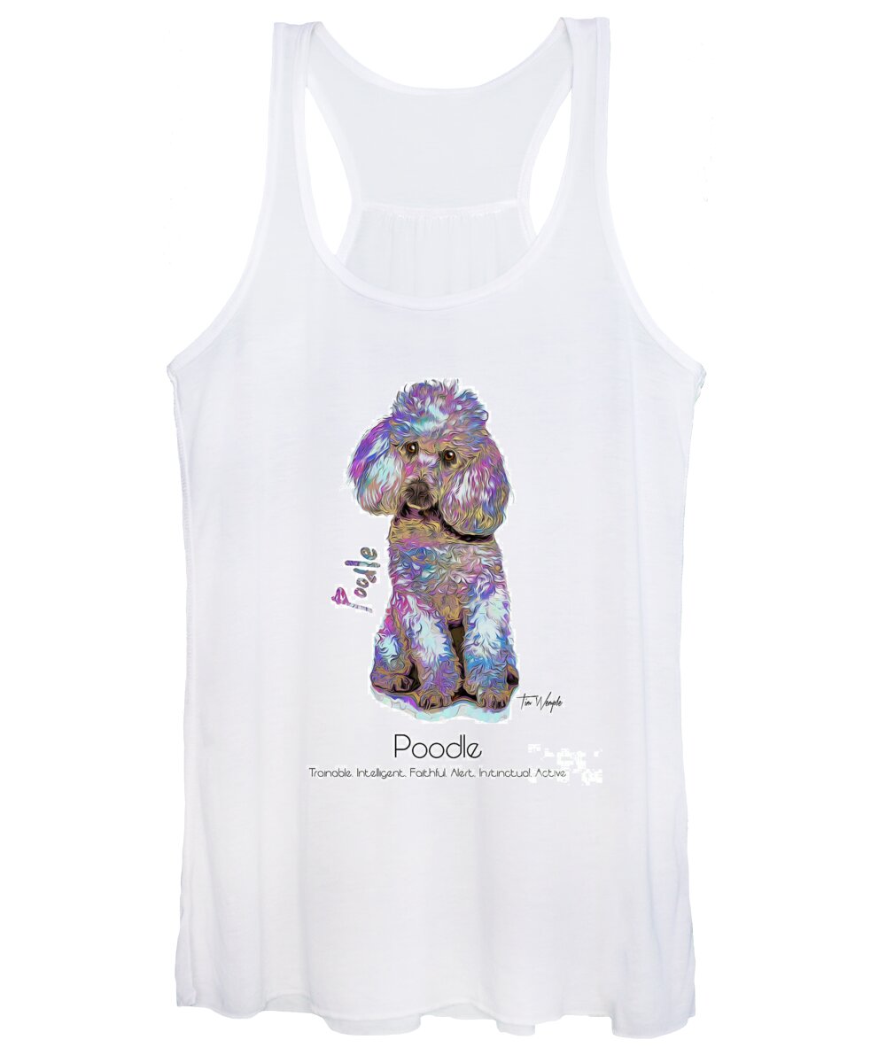 Poodle Women's Tank Top featuring the digital art Poodle Pop Art by Tim Wemple