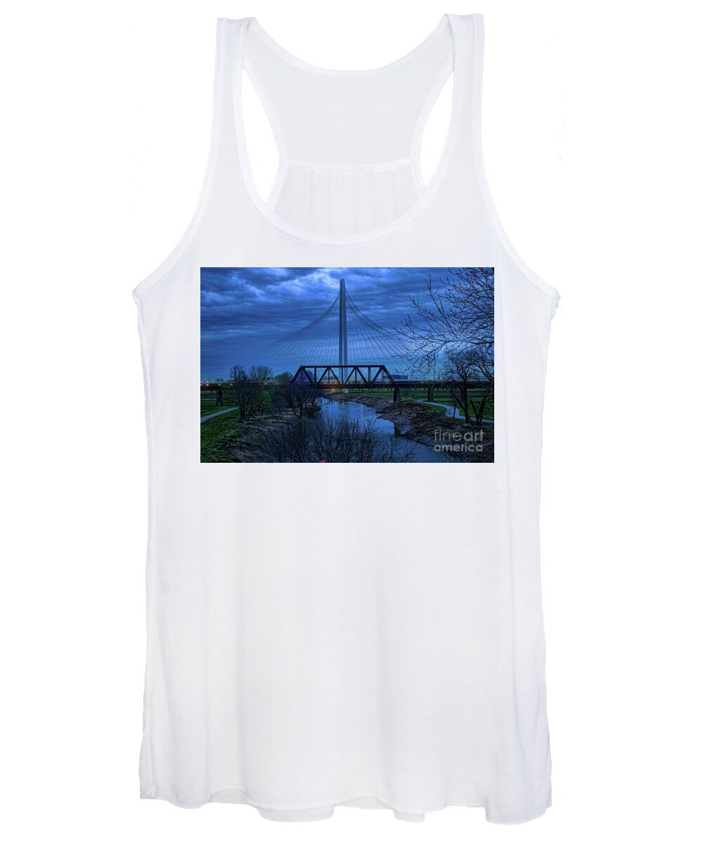 Margaret Hunt Hill Women's Tank Top featuring the photograph Pre Dawn Dallas by Diana Mary Sharpton