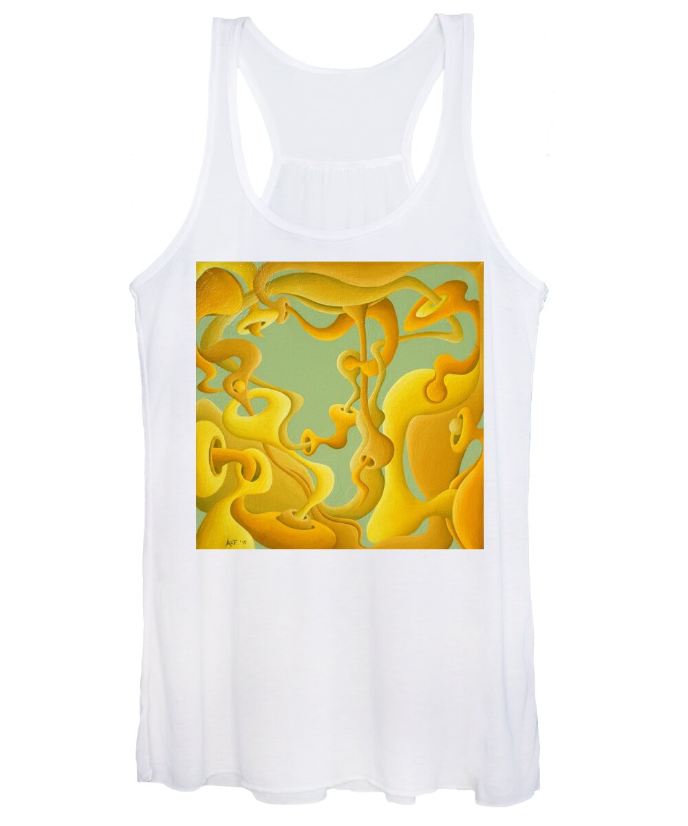 Proton Women's Tank Top featuring the painting Pro-Photonic Sunshine System by Amy Ferrari