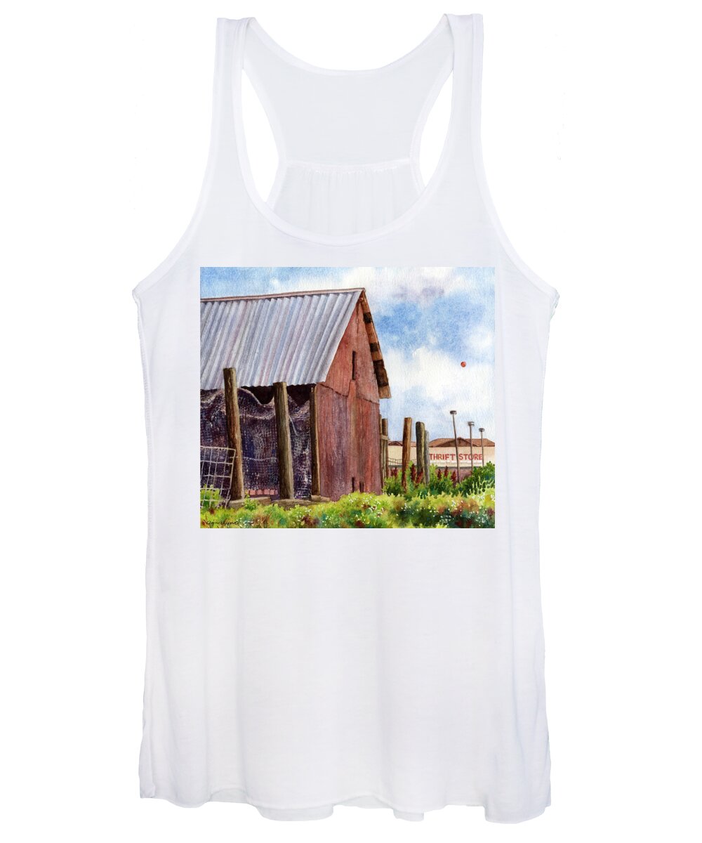 Old Barn Painting Women's Tank Top featuring the painting Progression by Anne Gifford