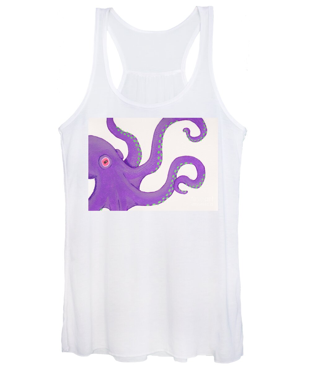 Octopus Women's Tank Top featuring the painting Purple octopus by Stefanie Forck