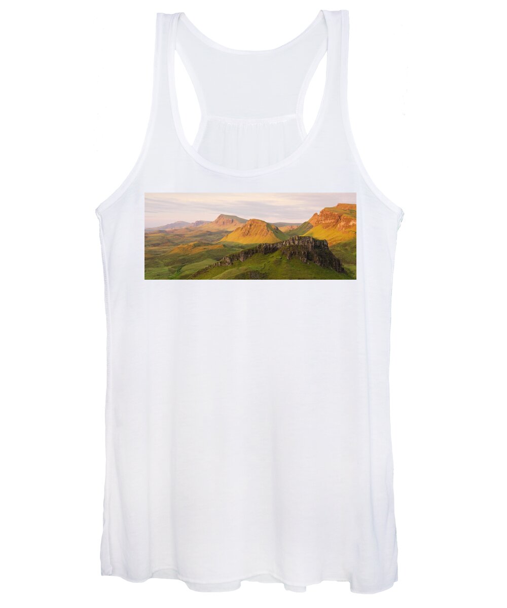 Isle Of Skye Women's Tank Top featuring the photograph Quiraing Panorama by Stephen Taylor