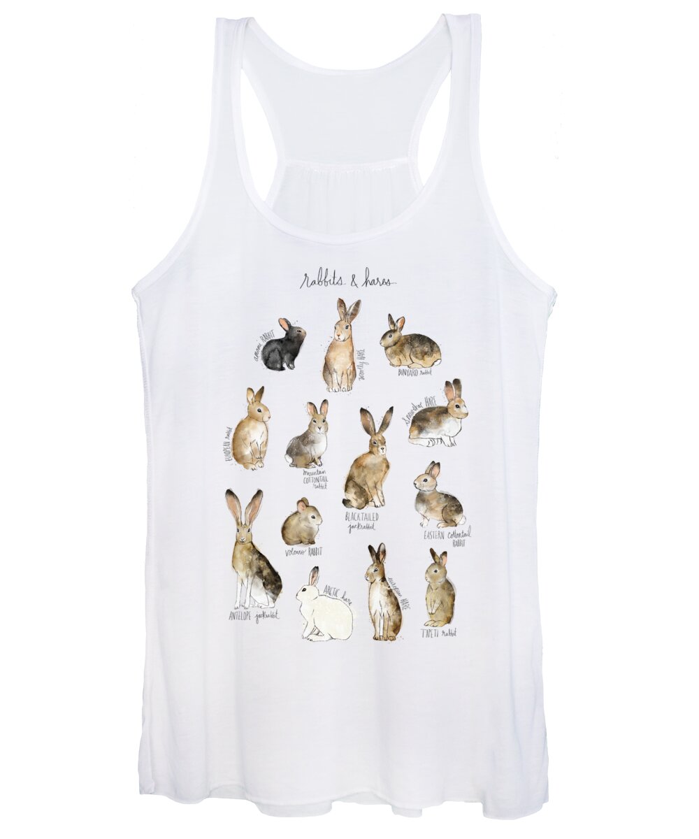 Rabbits Women's Tank Top featuring the painting Rabbits and Hares by Amy Hamilton