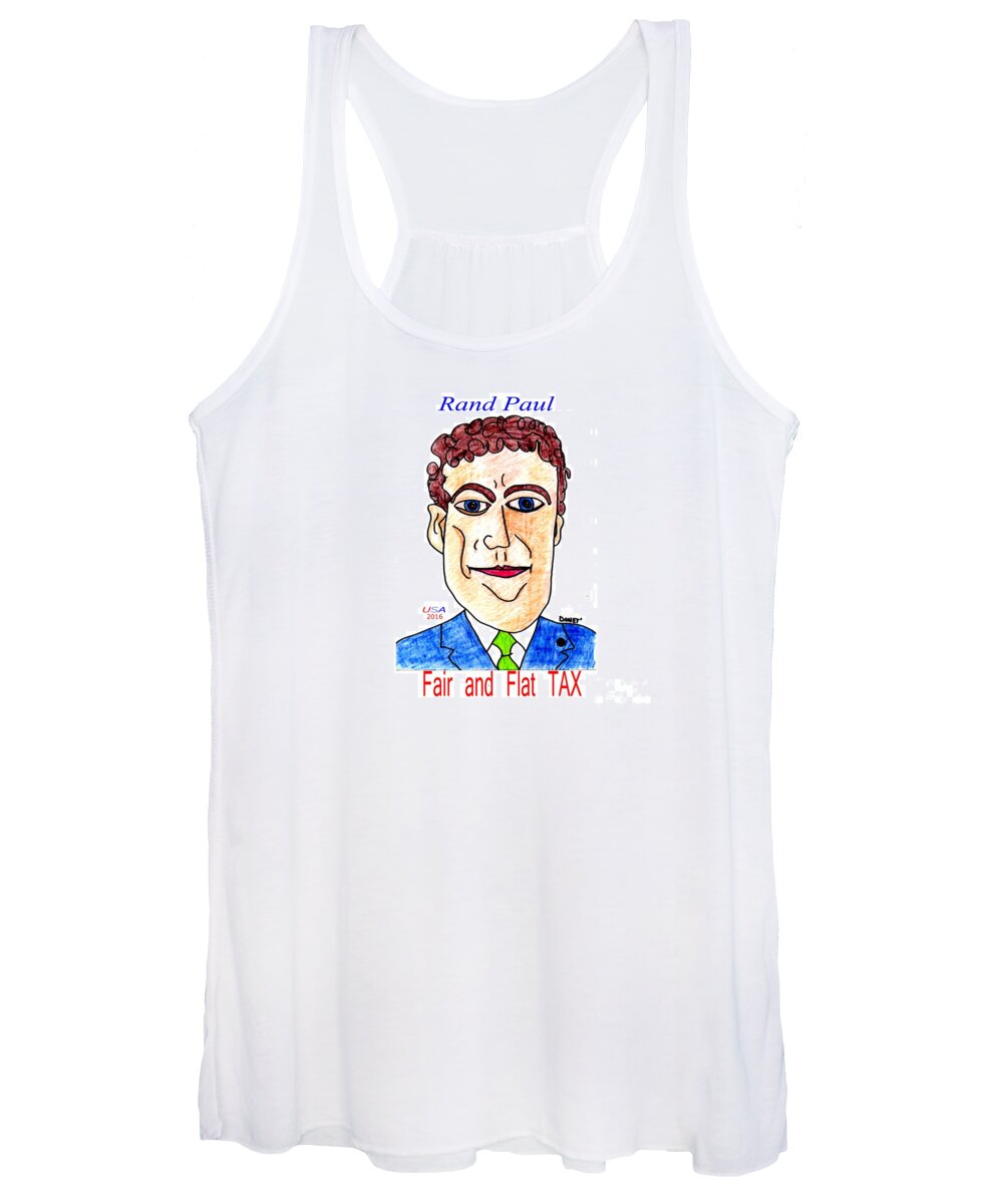 Rand Women's Tank Top featuring the painting Rand Paul for President by James and Donna Daugherty