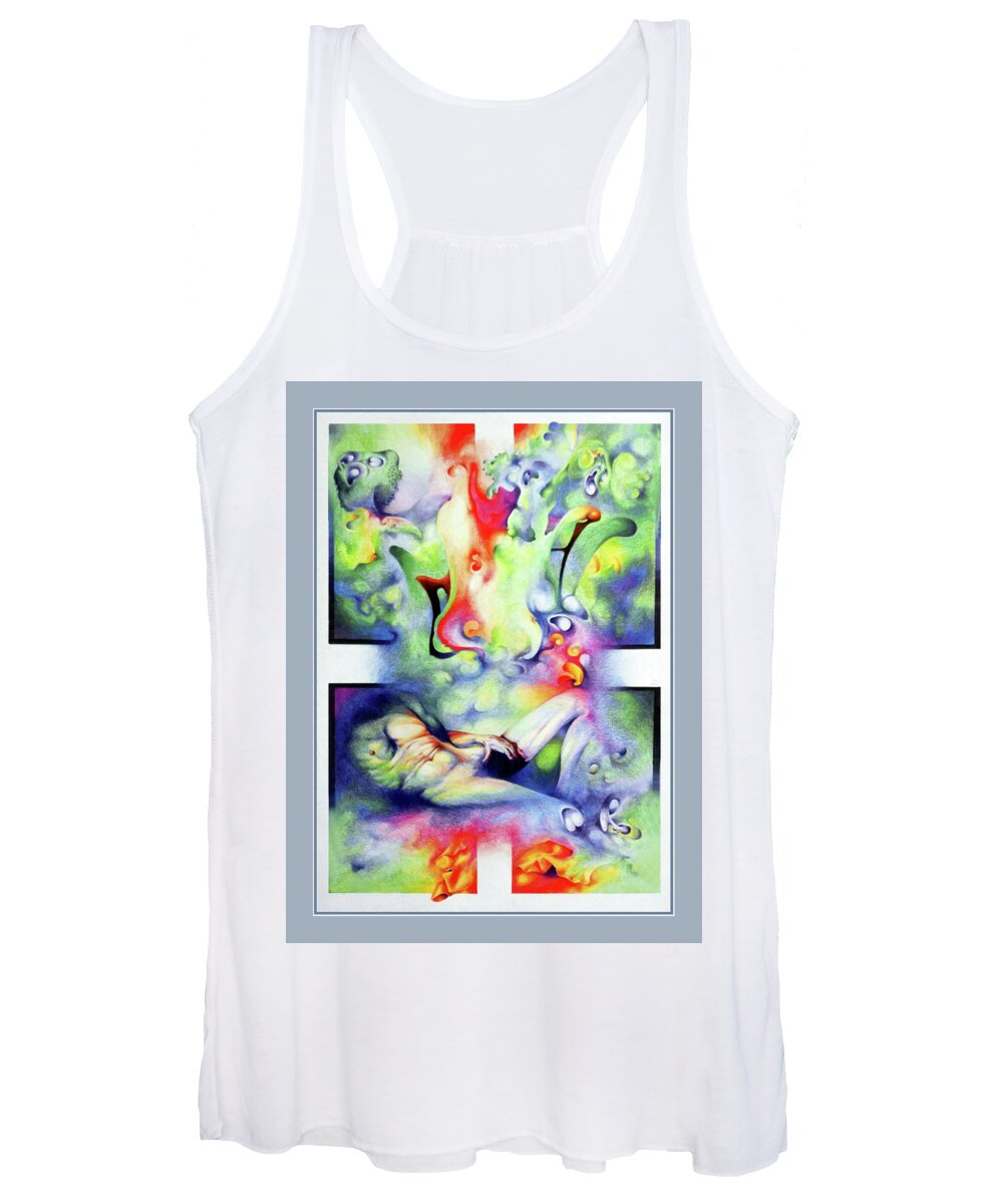 Otto Rapp Women's Tank Top featuring the drawing Reckless Dreamer by Otto Rapp
