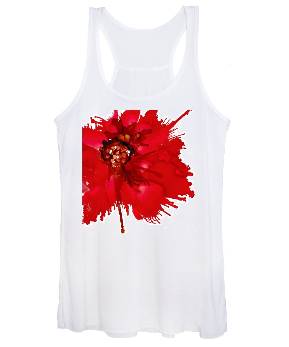 Painting Women's Tank Top featuring the painting Red Beauty by Louise Adams