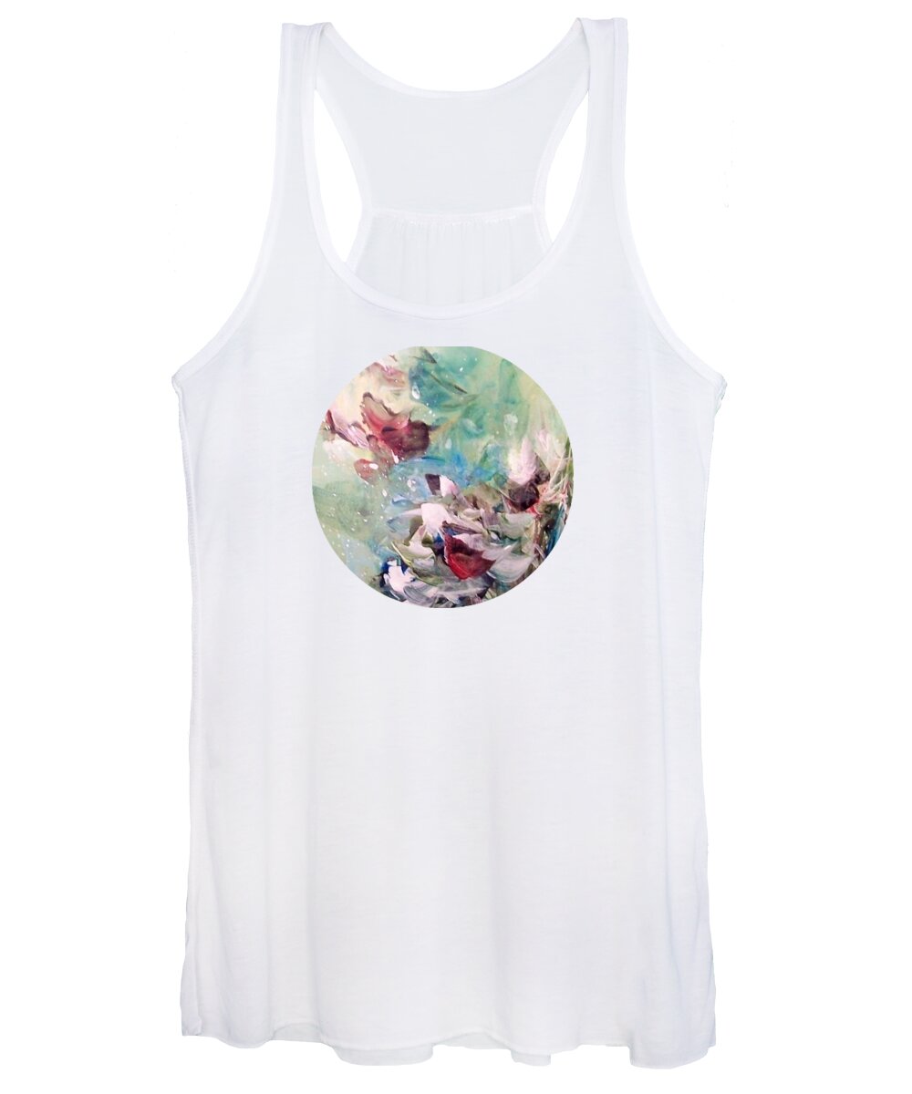 Winter Scene Women's Tank Top featuring the painting Red Birds in Winter by Mary Wolf