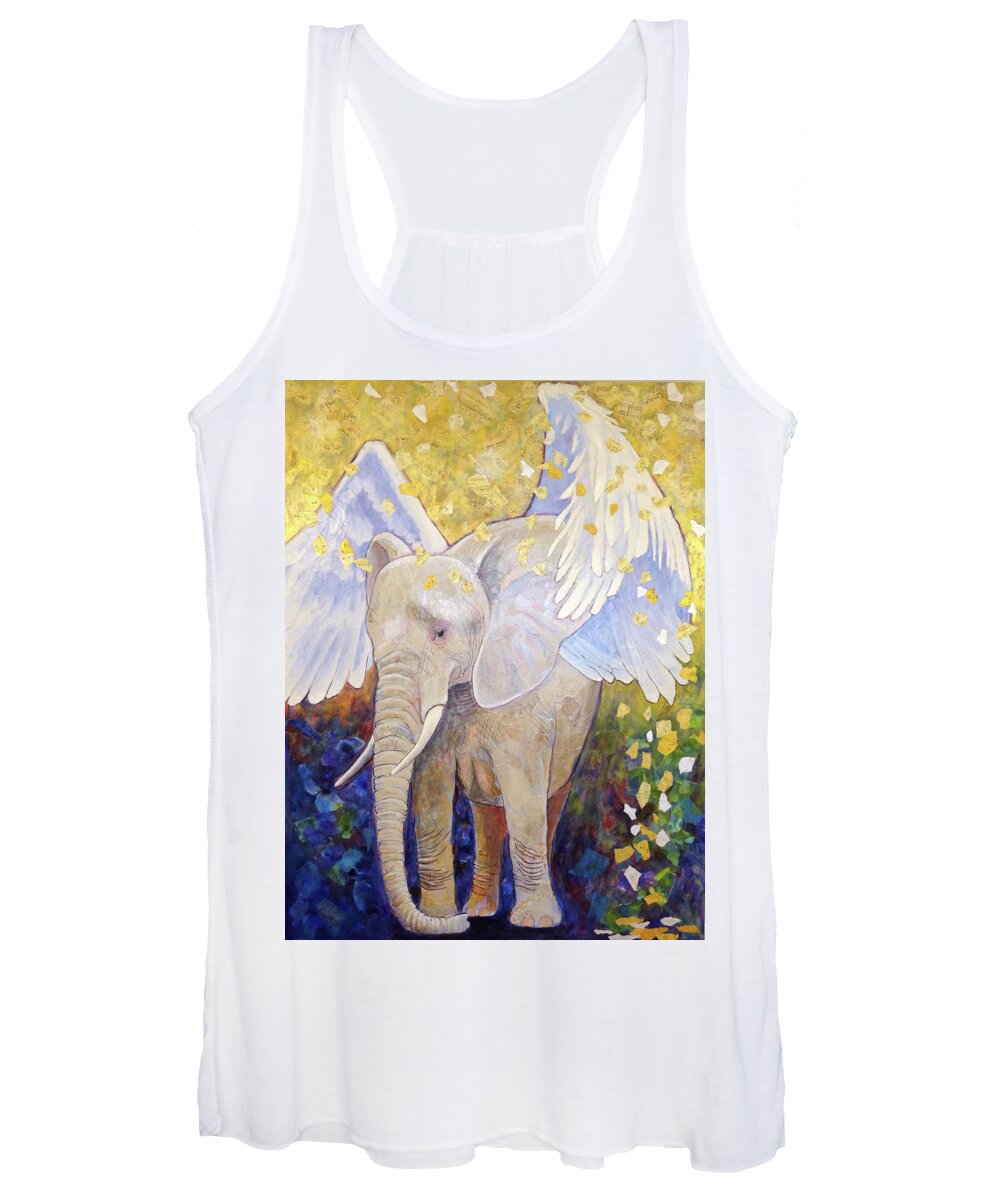 Elephant Women's Tank Top featuring the painting Requiem for a Pachyderm by Ande Hall