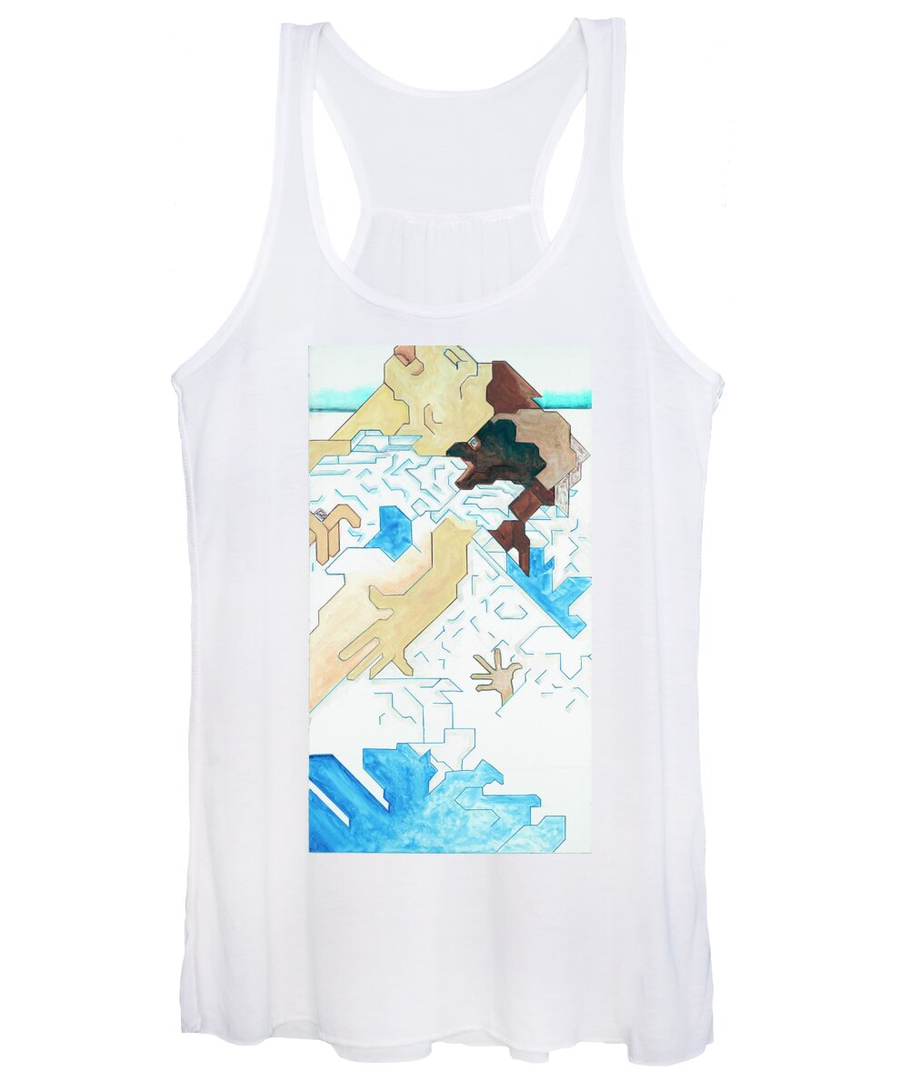 Abstract Women's Tank Top featuring the painting Requiem per i morti dell alluvione - Part V by Willy Wiedmann