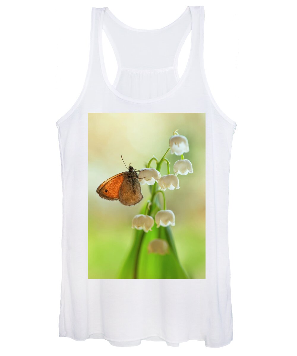 Butterfly Women's Tank Top featuring the photograph Rest in the morning sun by Jaroslaw Blaminsky