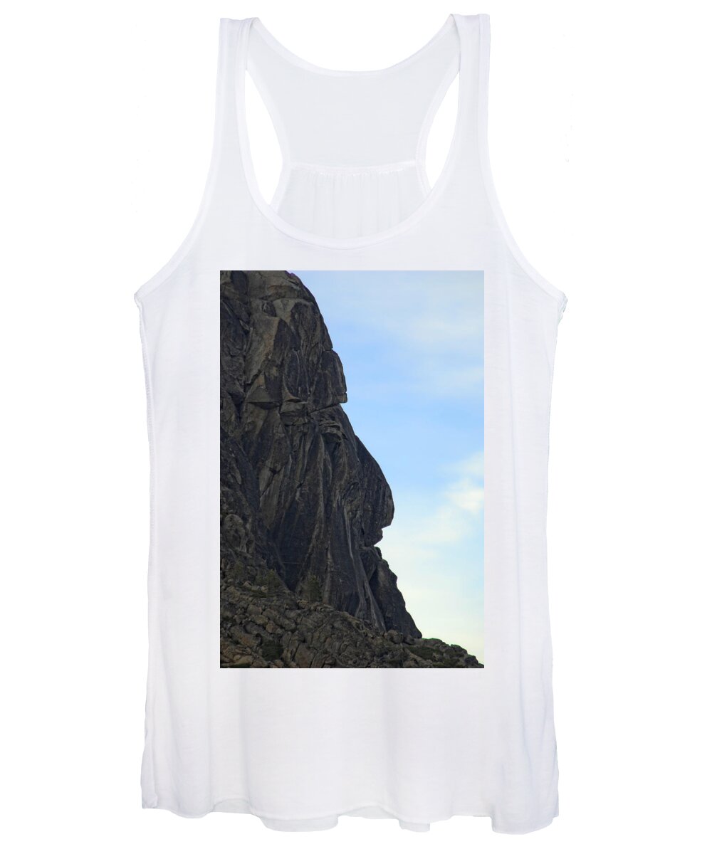 Rock Women's Tank Top featuring the photograph Rock Face by Donna Blackhall