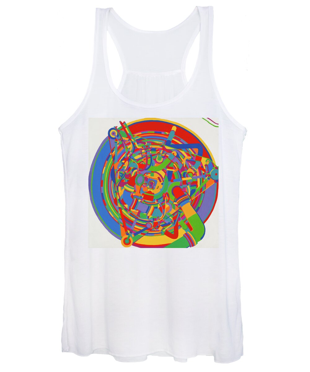 Rocket Women's Tank Top featuring the painting Rocket by Janet Hansen