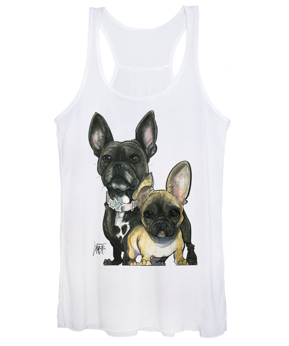 French Bulldog Women's Tank Top featuring the drawing Ryan 3865 by Canine Caricatures By John LaFree
