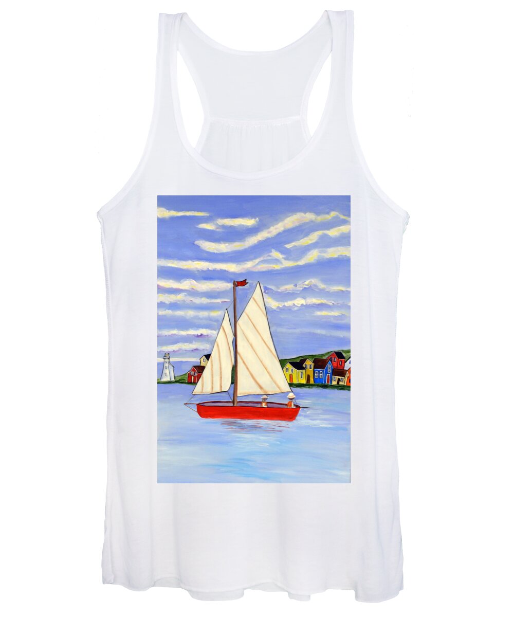 Abstract Women's Tank Top featuring the painting Sailboat by Heather Lovat-Fraser