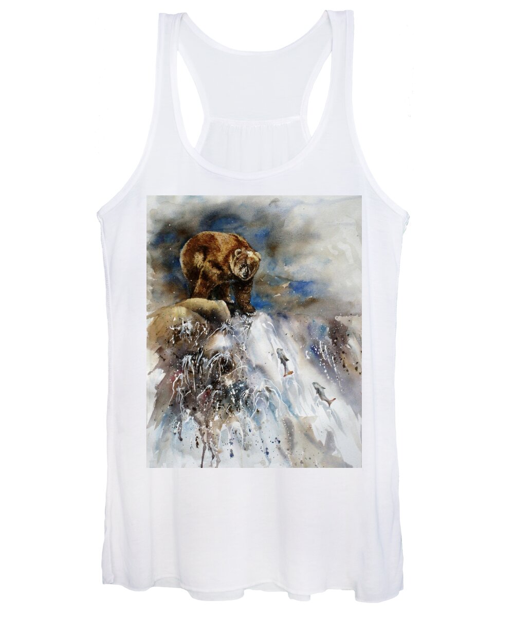Salmon Women's Tank Top featuring the painting Salmon Run by Mary McCullah