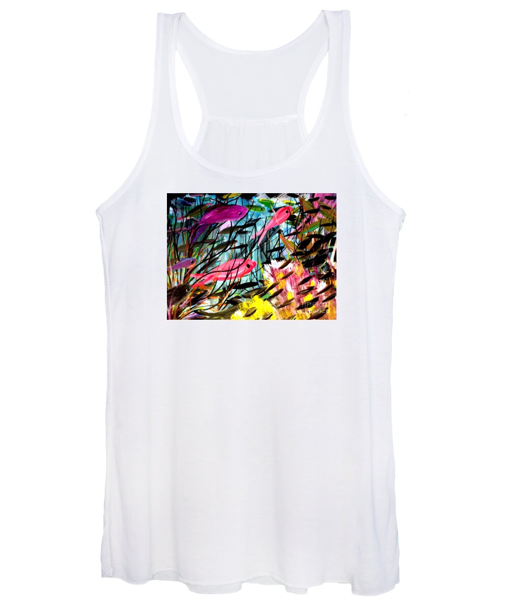 Beach Women's Tank Top featuring the painting Salt Water Dream by James and Donna Daugherty