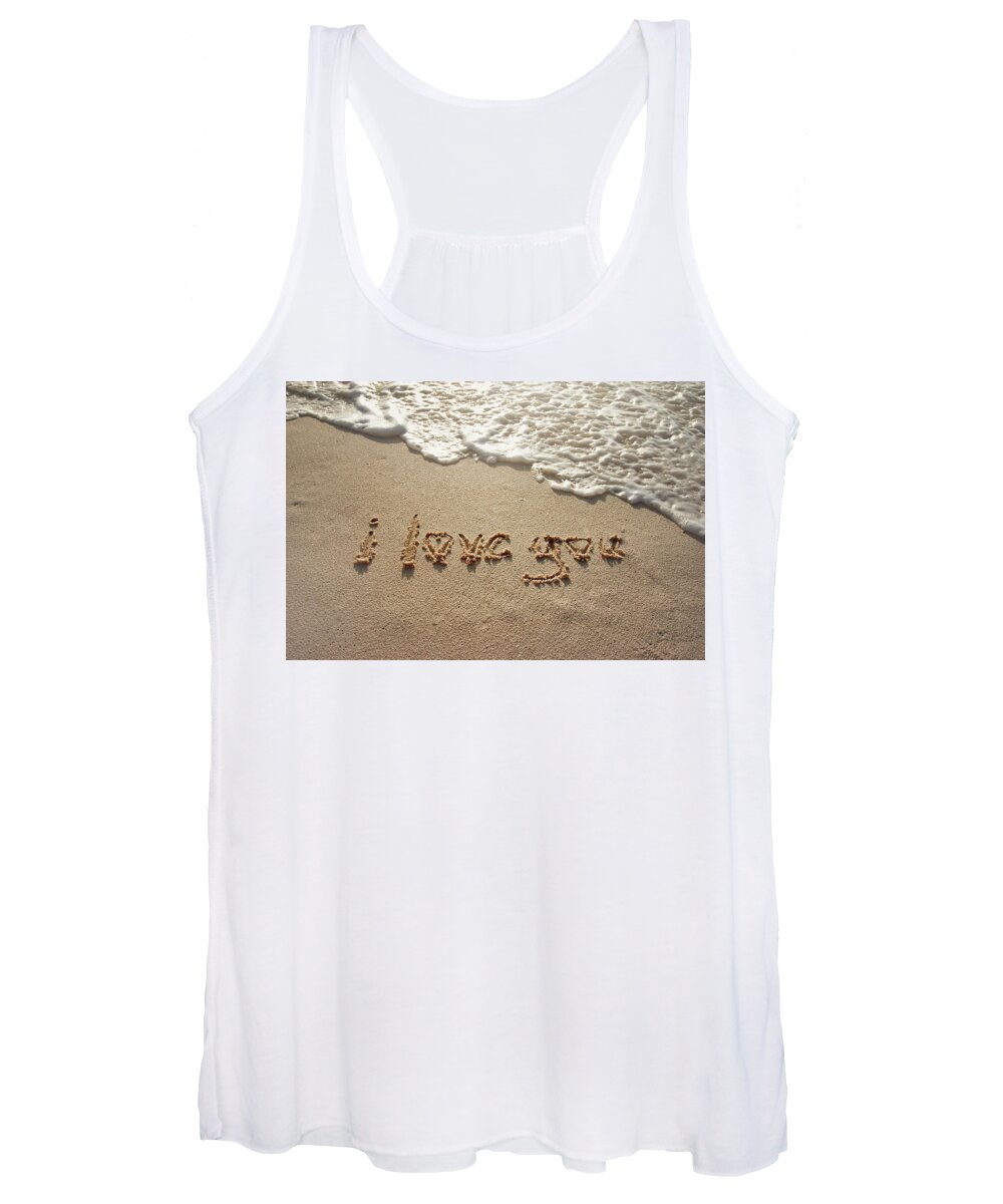 Sand Writing Women's Tank Top featuring the photograph Sandskrit by Jill Love