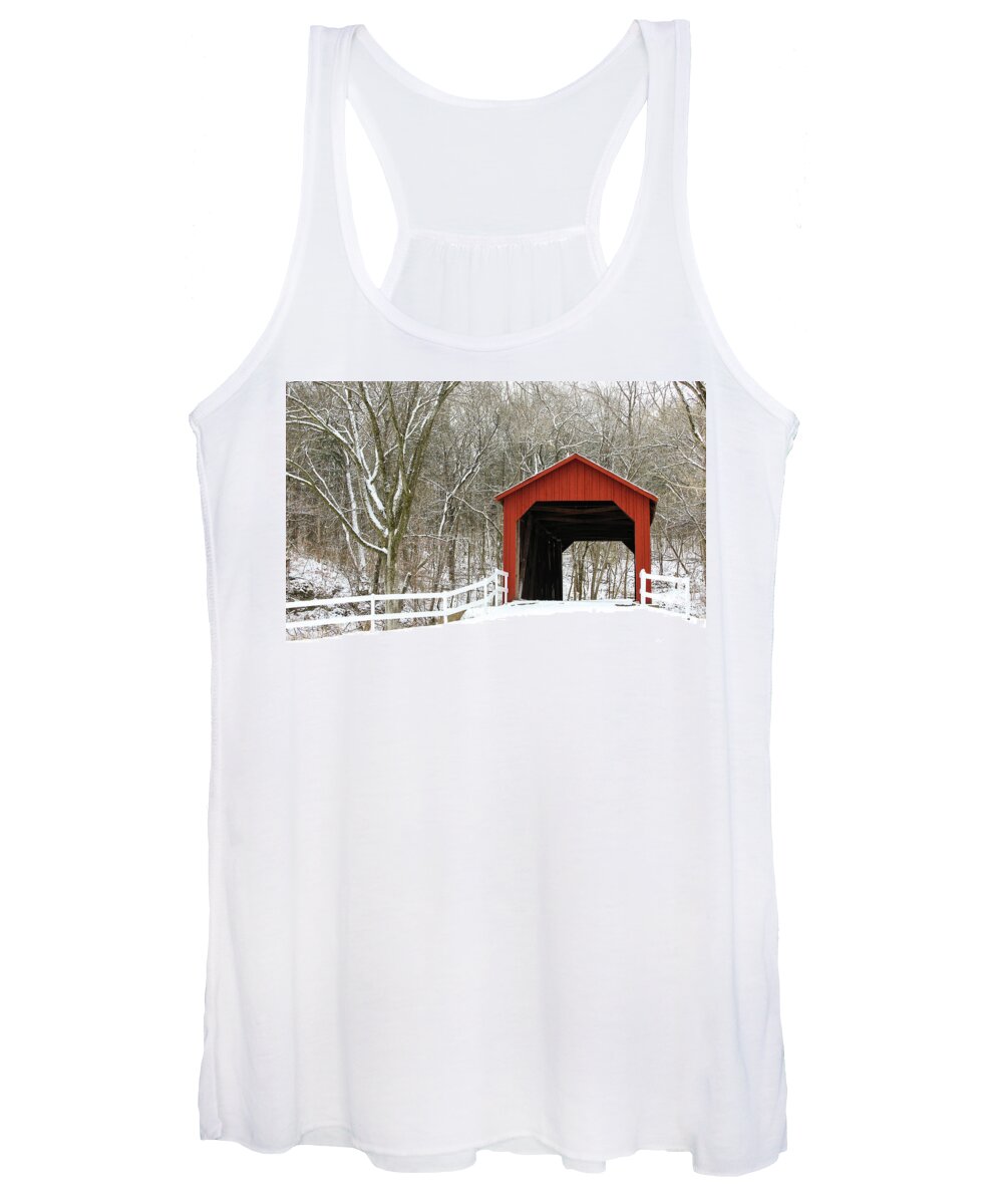 Landscape Women's Tank Top featuring the photograph Sandy Creek Covered Bridge by Holly Ross