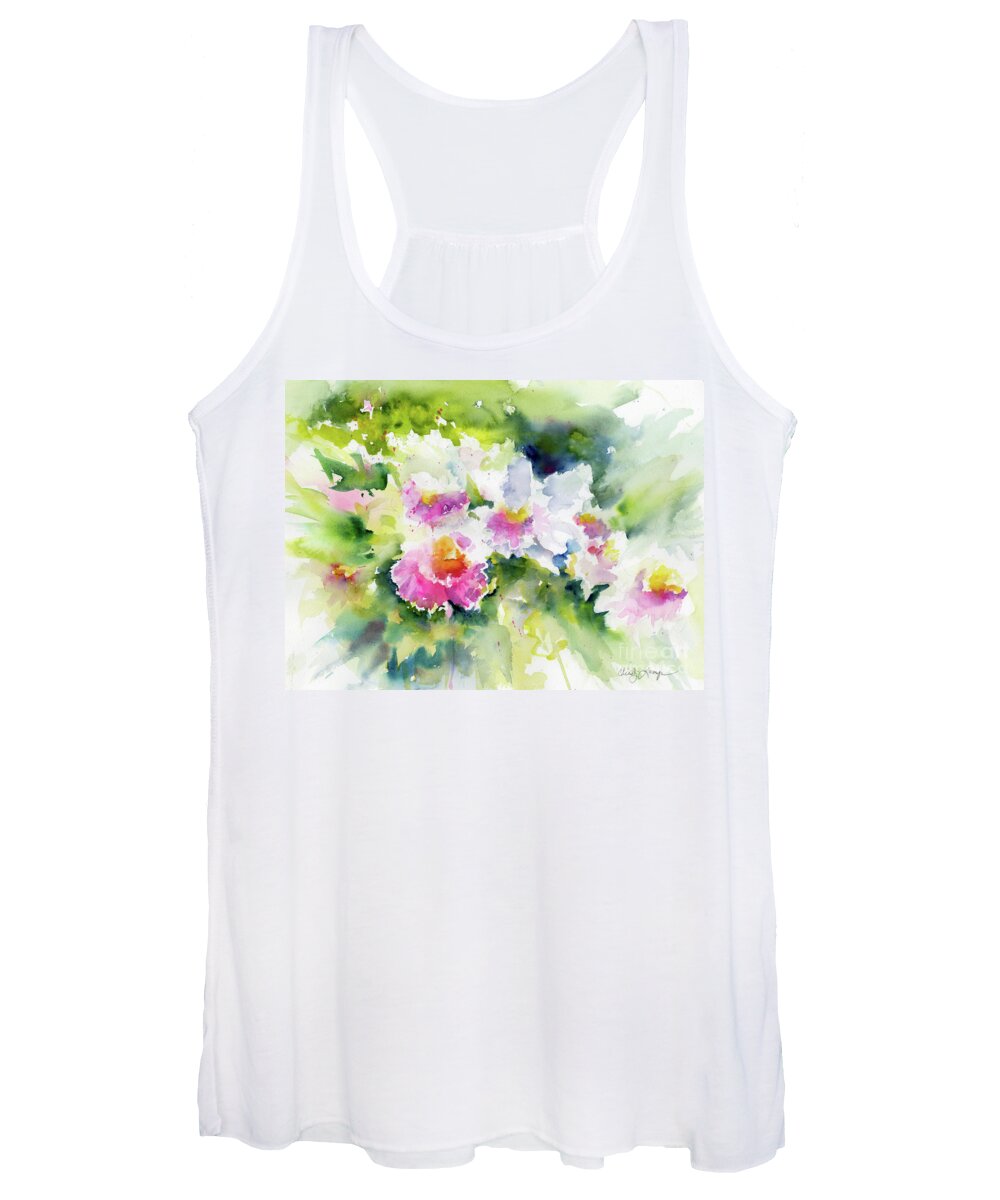 Flowers Women's Tank Top featuring the painting Sarasota Orchids by Christy Lemp
