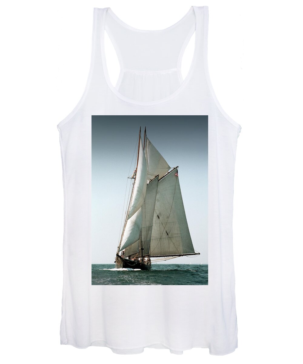 Windjammers Women's Tank Top featuring the photograph Schooner Ernestina by Fred LeBlanc