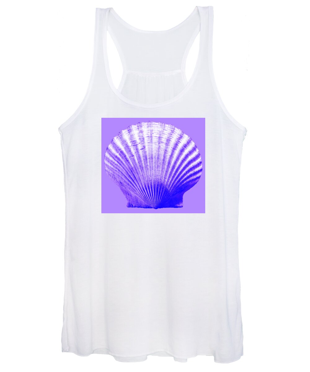 Sea Women's Tank Top featuring the photograph Sea Shell-purple by WAZgriffin Digital