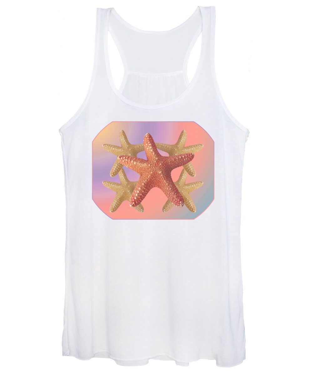 Starfish Women's Tank Top featuring the photograph Sea Star Pastels by Gill Billington