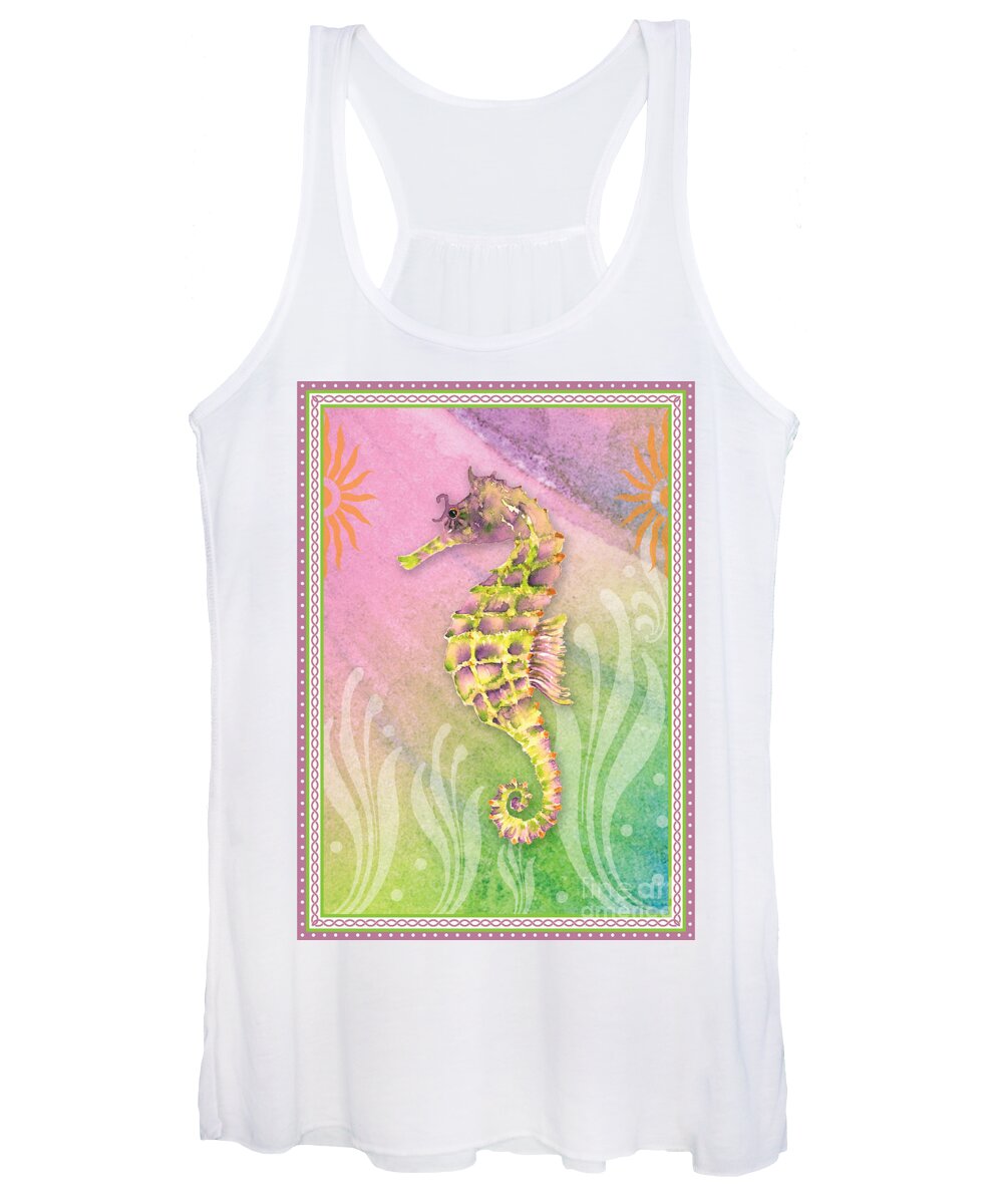Purple Seahorse Women's Tank Top featuring the painting Seahorse Violet by Amy Kirkpatrick