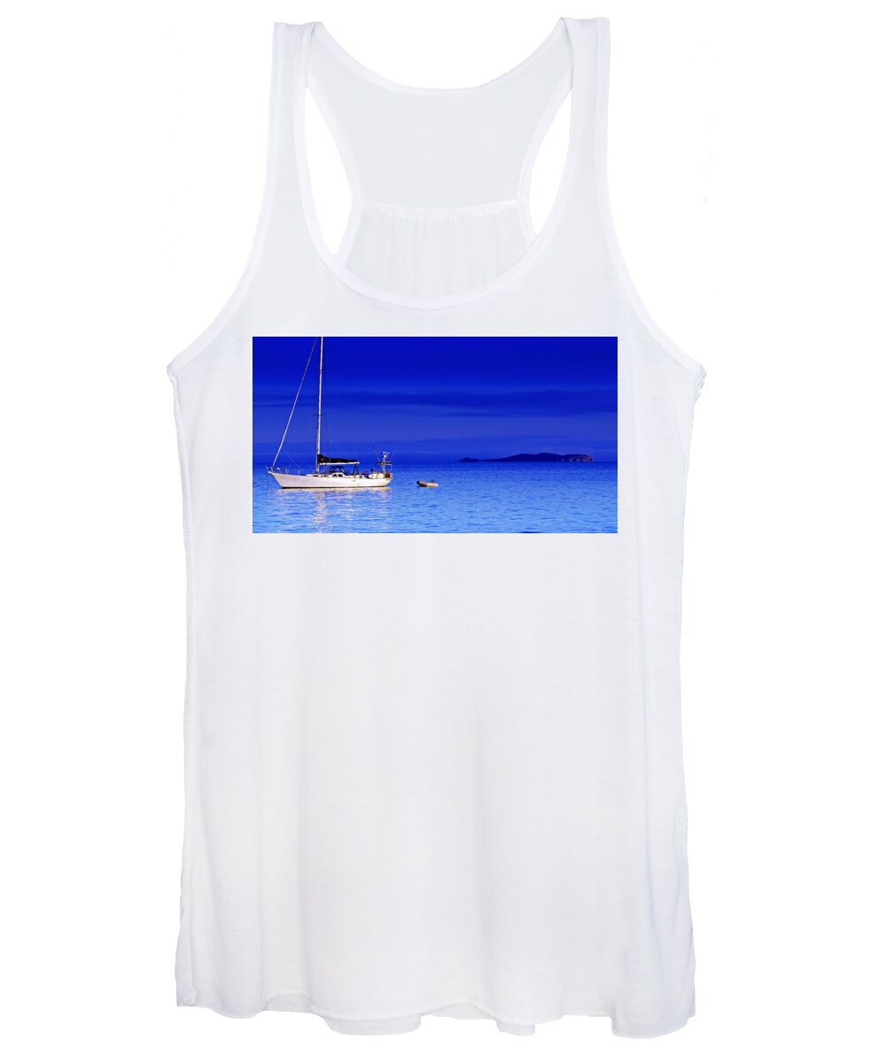 Transportation. Boats Women's Tank Top featuring the photograph Serene Seas by Holly Kempe