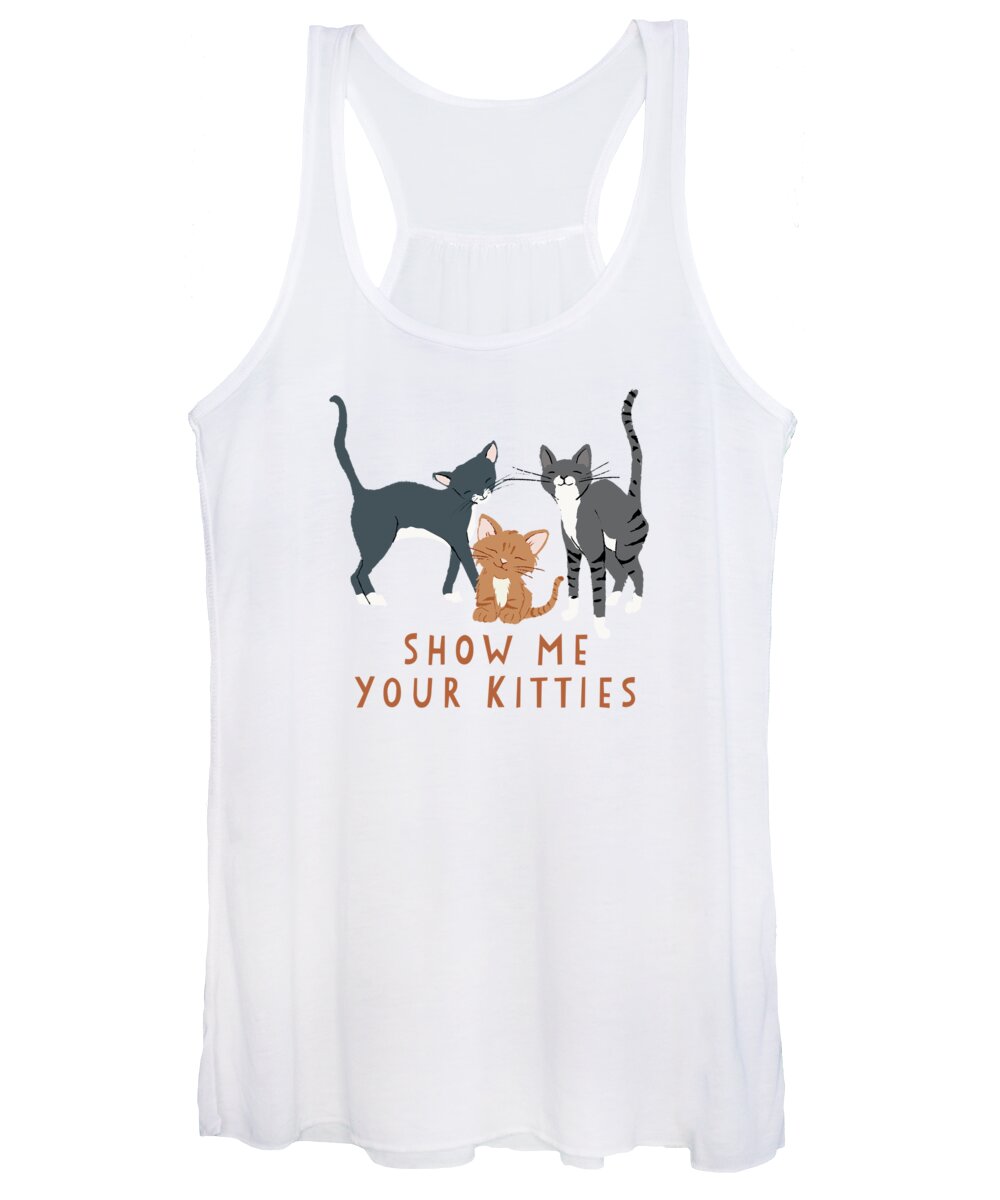 Cats Women's Tank Top featuring the painting Show Me Your Kitties by Little Bunny Sunshine
