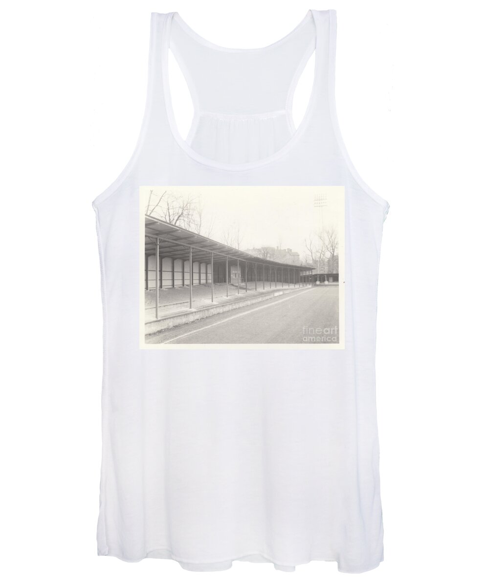 Shrewsbury Town Women's Tank Top featuring the photograph Shrewsbury Town - Gay Meadow - Riverside Terrace West Stand 1 - March 1970 by Legendary Football Grounds