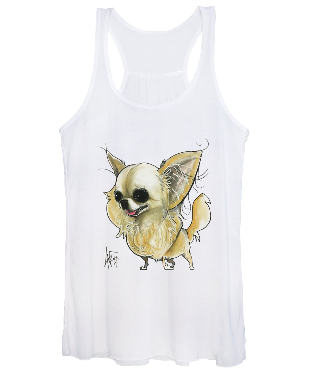 Pet Portrait Women's Tank Top featuring the drawing Signoriello 2217-2 by Canine Caricatures By John LaFree