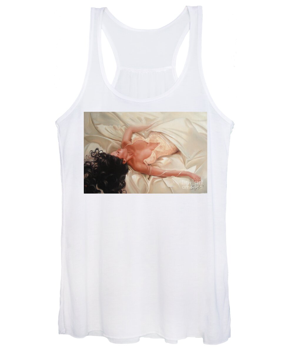 Art Women's Tank Top featuring the painting Silk and Thrill by Sergey Ignatenko