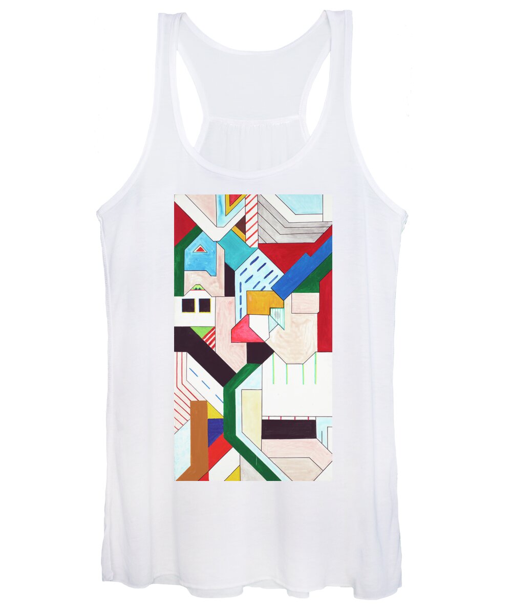 Abstract Women's Tank Top featuring the painting Sinfonia della Carnevale - Part 1 by Willy Wiedmann