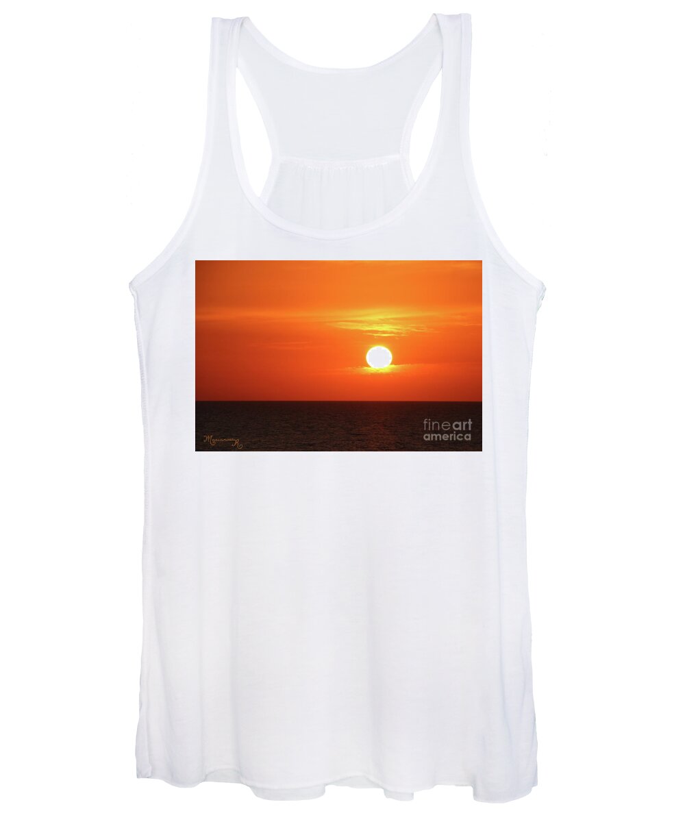 Sunset Women's Tank Top featuring the photograph Sitting on a Cloud by Mariarosa Rockefeller