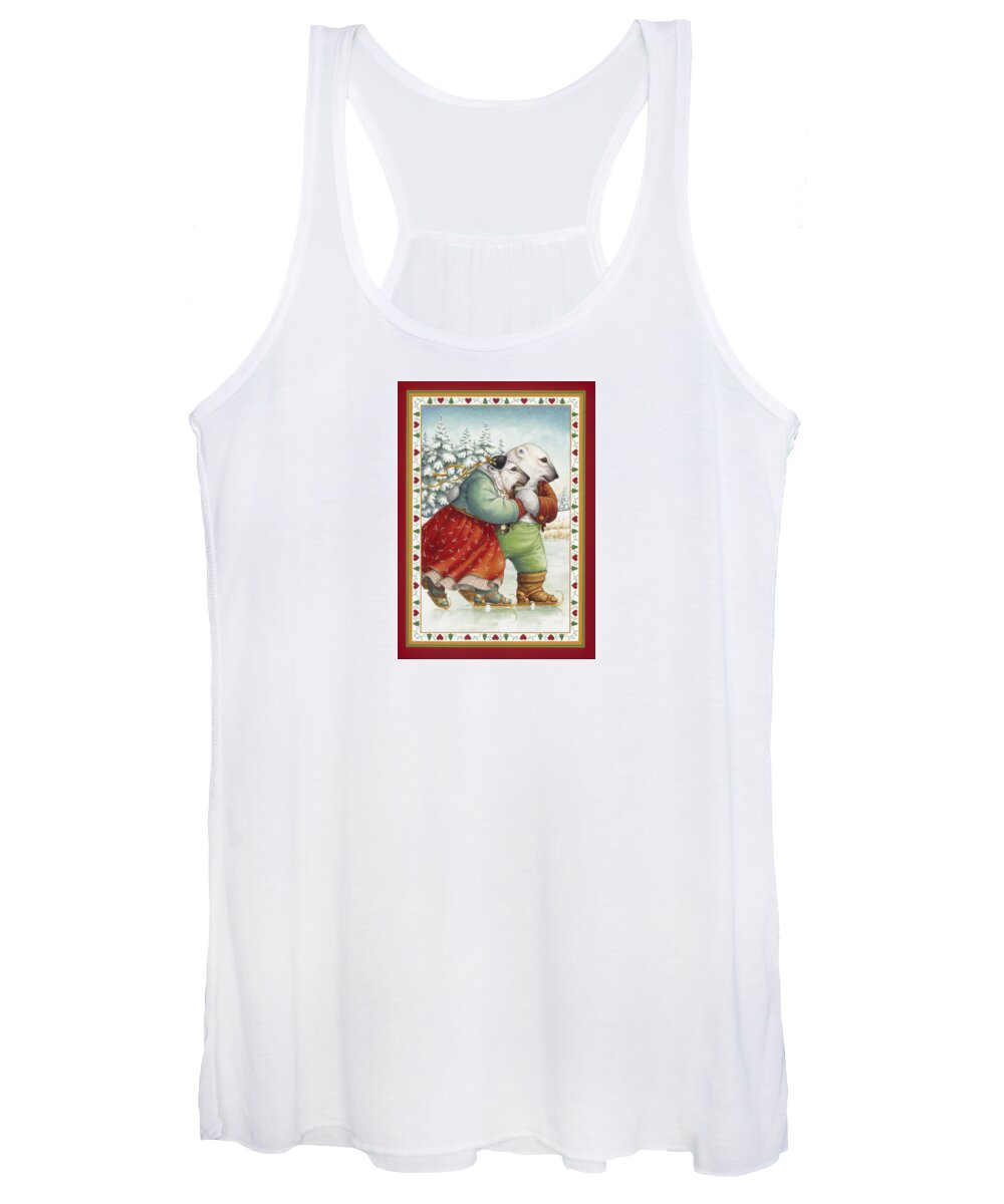 Polar Bears Women's Tank Top featuring the painting Skating Bears by Lynn Bywaters