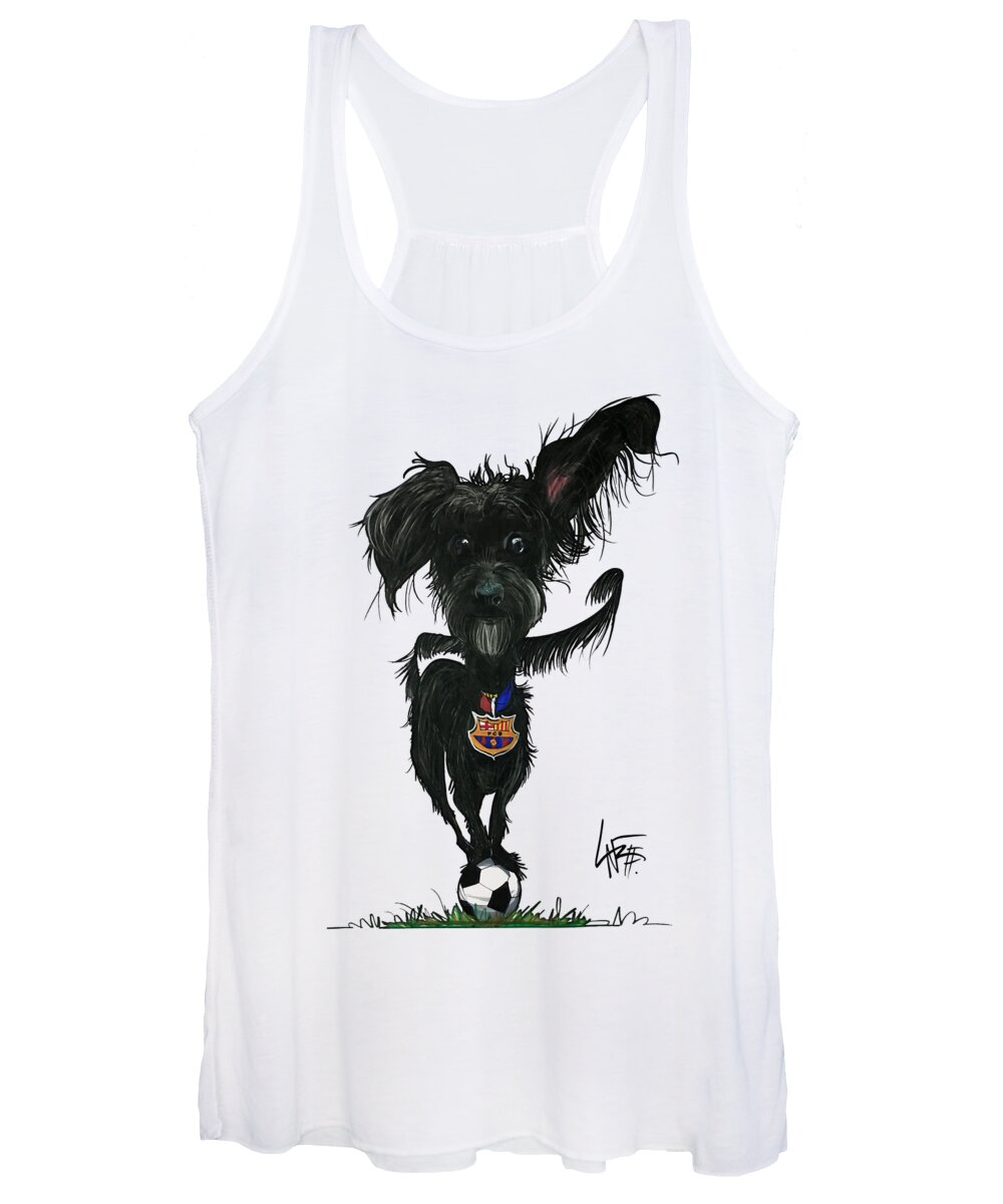 Dog Portrait Women's Tank Top featuring the drawing Smith 3444 by John LaFree