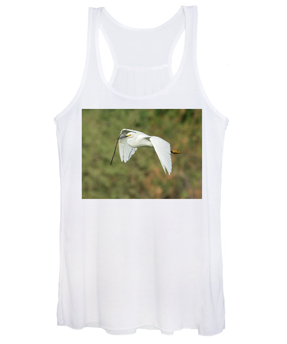 Snowy Women's Tank Top featuring the photograph Snowy Egret 4786-091017-1cr by Tam Ryan