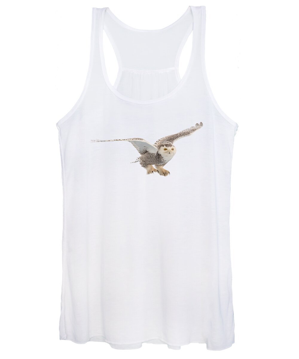 Snowy Women's Tank Top featuring the photograph Snowy Owl t-shirt mug graphic by Everet Regal