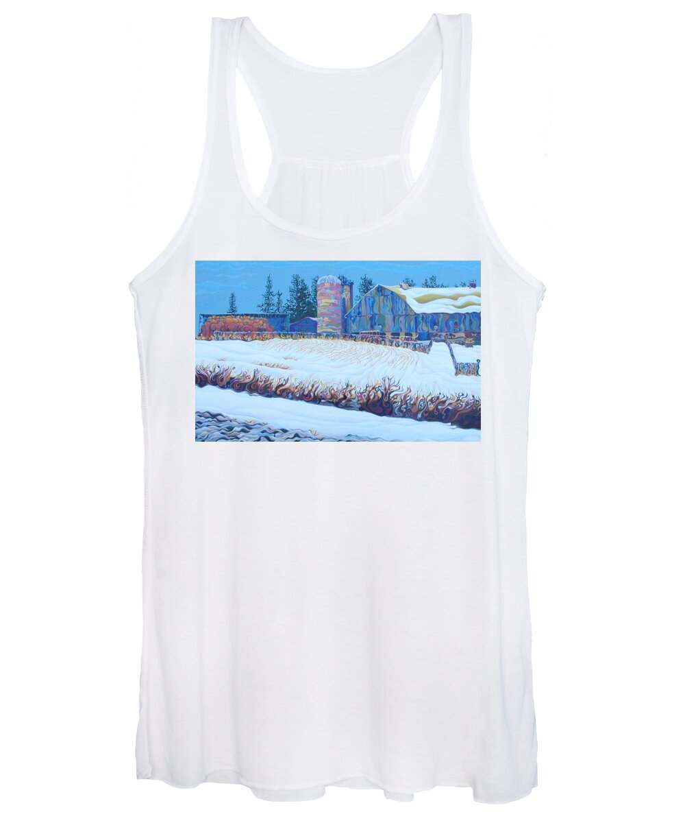 Barn Women's Tank Top featuring the painting Solstice Supply Check by Amy Ferrari
