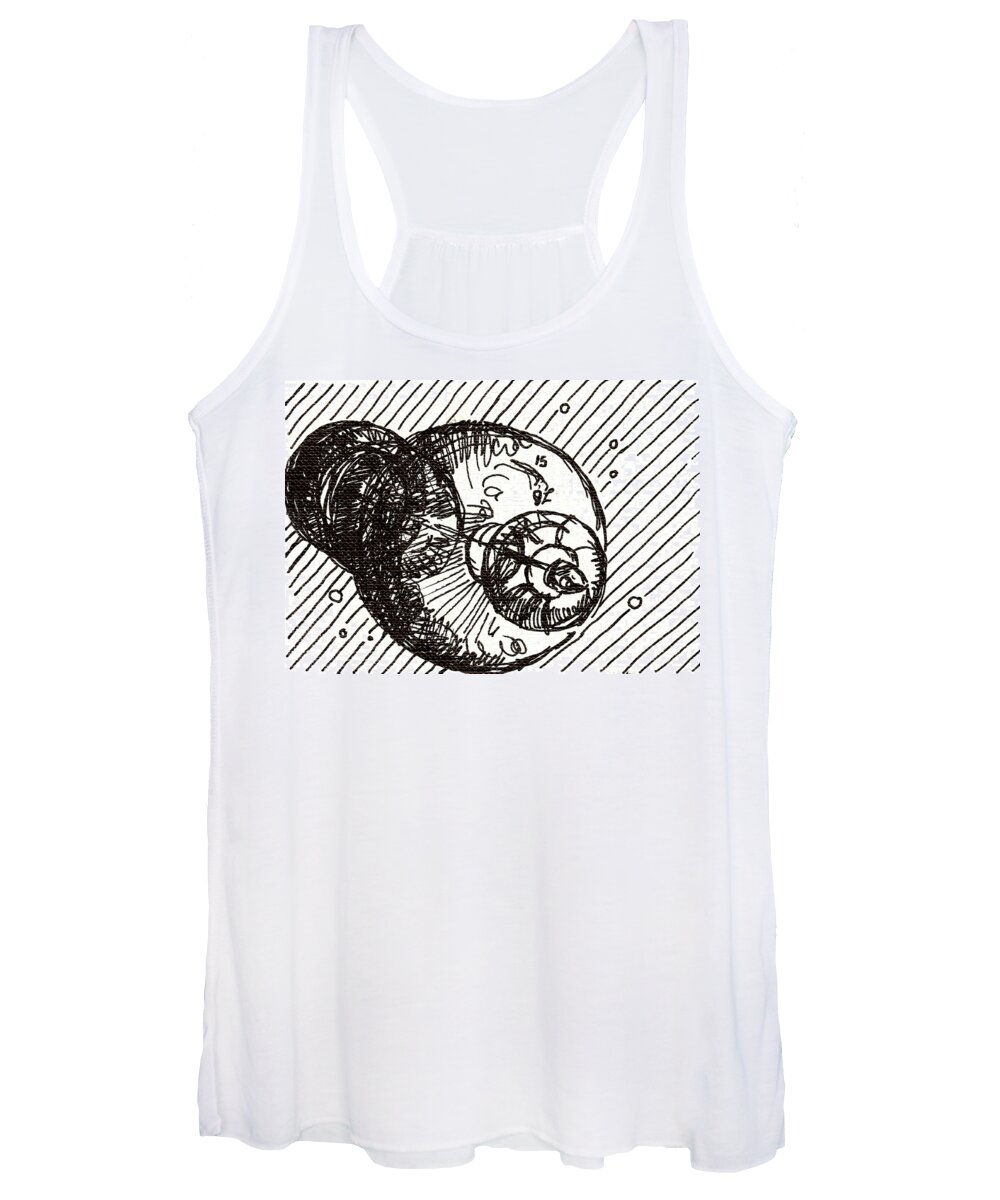 Space Women's Tank Top featuring the drawing Space 1 2015 - ACEO by Joseph A Langley